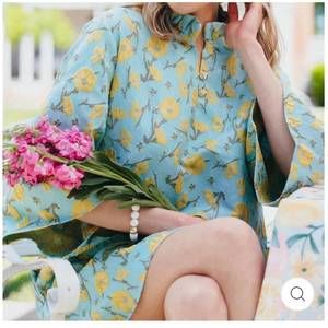 NEW BRIANNA CANNON golden cali flowers caftan in multi